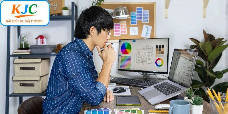 Nhân viên bộ phận thiết kế giúp định vị thương hiệu